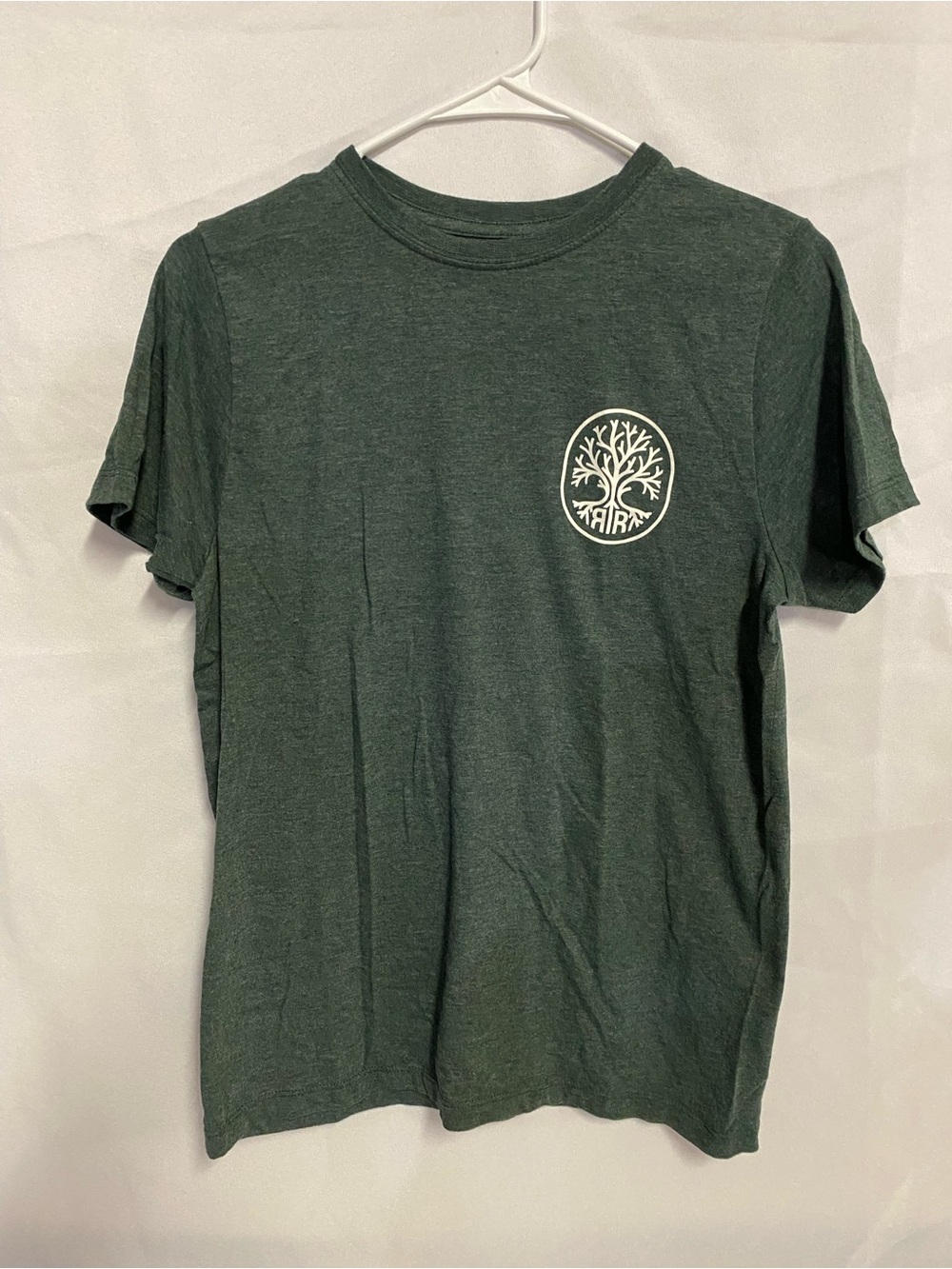 Men's Dark Green Tree Graphic Crew Neck T-Shirt